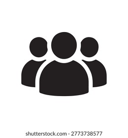 Group of three people icon for team and social connection concepts