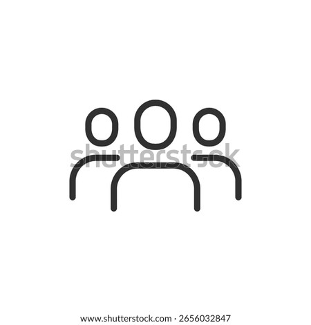 Group of three people, linear icon. Community, team, or social unit. Line with editable stroke.