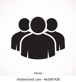 Group of three people symbol for download. Vector icons for video, mobile apps, Web sites and print projects.