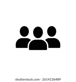 Group of Three People Team Collaboration Flat Black Icon