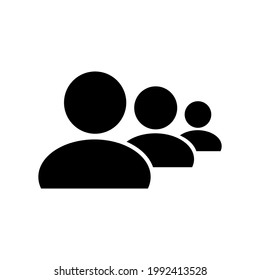 Group of three people. Team, fellowship symbol. Icon vector illustration 