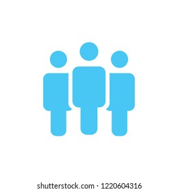 Group of three people or group of users, friends flat vector icon for apps and websites.