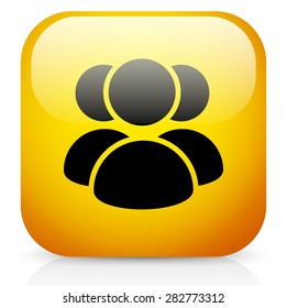 Group of three person, character vector icon.