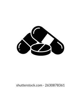 Group of Three Varied Pills with Different Shapes and Colors
