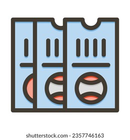 Group Ticket Vector Thick Line Filled Colors Icon For Personal And Commercial Use.
