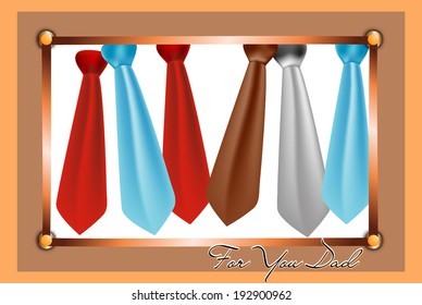 Group of ties hanged in for dad