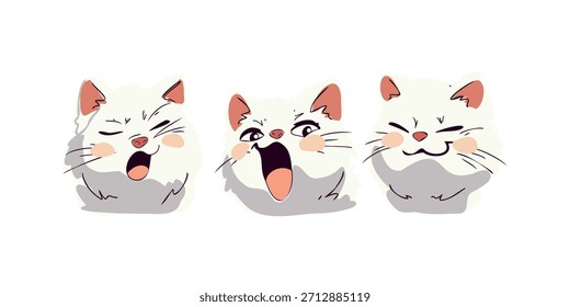 Grupo de pequeños gatitos que expresan sentimientos Diseño
