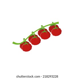 a group of tomatoes on a white background