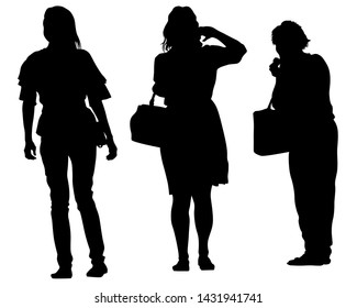Group of tourists with travel suitcases on a white background