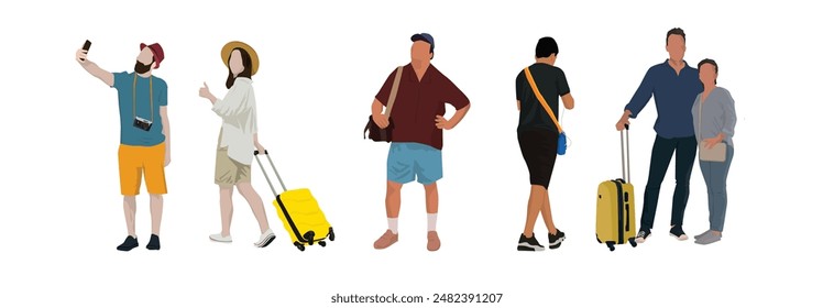 Touristengruppe Vektorillustrationen