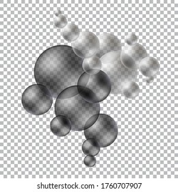 Group of transparent matte spheres. Modern design template with 3d round shapes. Vector abstract background. Eps 10