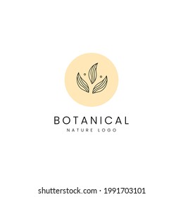 Group of tree leaf nature botanical minimalist simple line logo icon