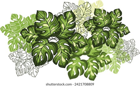 Group of trees for architectural floor plans. Entourage design. Various trees, bushes, and shrubs, top view for the landscape design plan. Vector illustration.