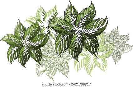 Group of trees for architectural floor plans. Entourage design. Various trees, bushes, and shrubs, top view for the landscape design plan. Vector illustration.
