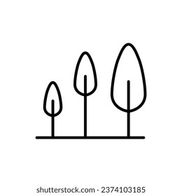 The group of trees icon. Simple outline style. Biodiversity, sustainable, harmony, environment, nature, floral, forest concept. Thin line symbol. Vector illustration isolated.