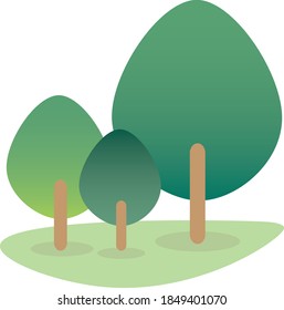 Group of trees on the grass