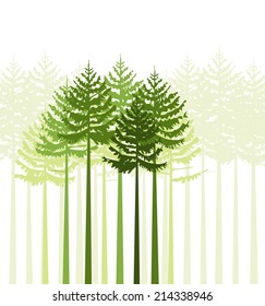 Group of trees on a white background