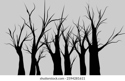a group of trees silhouette illutration
