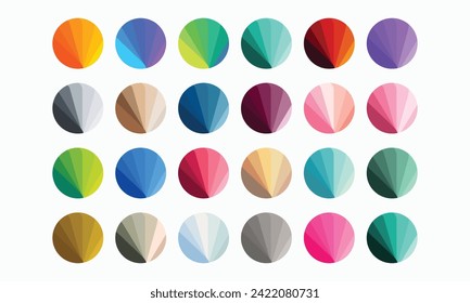 Group of trendy color pallets isolated on white background, vector illustration