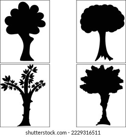 Group of tress for graphic sources.