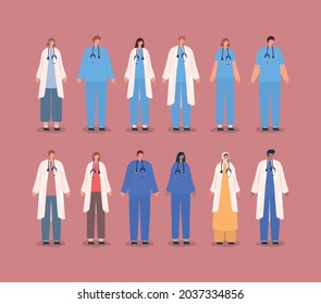 group of twelve nice doctors
