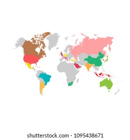 Group of Twenty countries on world map vector template. G20 infographic design illustration