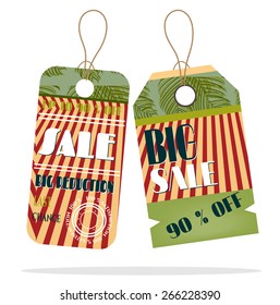 Group of two hanging tags with pattern