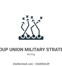 Group union military strategy symbol vector icon on white background. Flat vector group union military strategy symbol icon symbol sign from modern army collection for mobile concept and web apps 