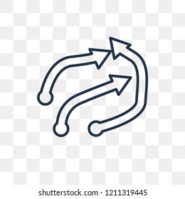 Group union military strategy vector outline icon isolated on transparent background, high quality linear Group union military strategy transparency concept can be used web and mobile