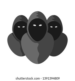 Group Unknown Persons icon. Anonymous pictogram isolated on white background. Vector sign illustration.