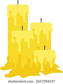 Grupo de velas sem luz sobre fundo transparente.