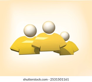 Group User 3d icon. Group Avatar Human Management, HR, Business Group or Team 3d icon