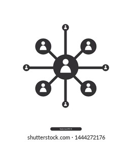 Group User icon, group network, group User network symbol, Editable stroke. Vector illustration, eps10.