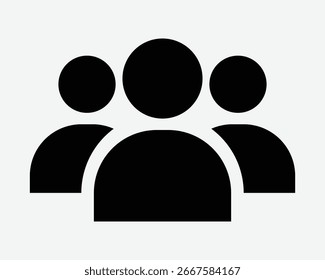 Group User Icon Team of People Symbol Teamwork Business Network Friends Avatar Community Band Crowd Office Staff Partnership Stick Figure Man Human