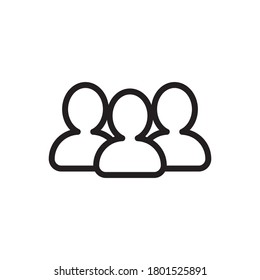Group (User Interface) icon outline vector. isolated on white background
