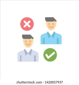 Group, User, Job, good, cancel  Flat Color Icon. Vector icon banner Template