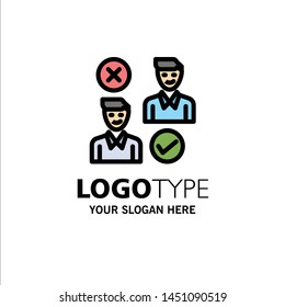 Group, User, Job, good, cancel Business Logo Template. Flat Color