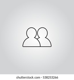 group user outline icon vector, can be used for web and mobile design