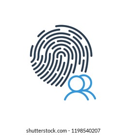 group user and security fingerprint icon vector