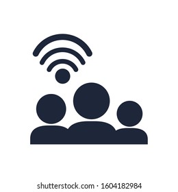 group of users with wifi connection signal vector illustration design