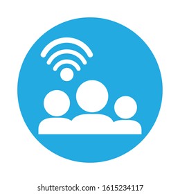 group of users with wifi connection signal vector illustration design