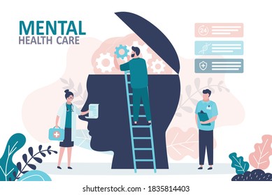 Group of various doctors and nurse. Teamwork, medical services concept. Female and male medical specialists, human characters in uniform. Healthcare banner. Flat vector illustration