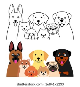 group of various dogs  set