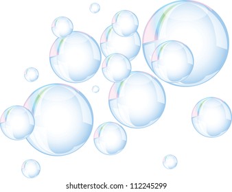 Group of vector bubbles isolated on white background