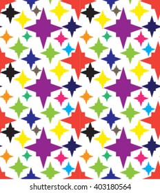 Group of vector cumulus clouds on a blue sky background with flying birds