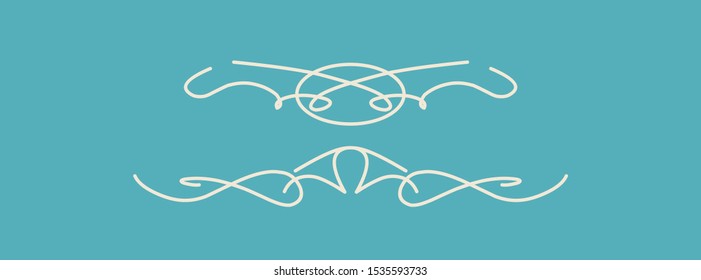 Group of vector dividers isolated. Adorning objects for decoration of cloth, modern quotes frame.