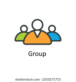 Group  Vector Fill outline Icon Design illustration. User interface Symbol on White background EPS 10 File
