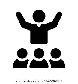icono plano de glifo vectorial de grupo 