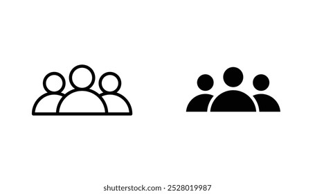 Group vector icon set in black and white color.