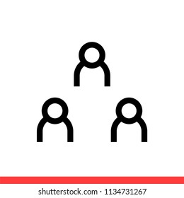 Group vector icon, team symbol. Simple, flat design for web or mobile app